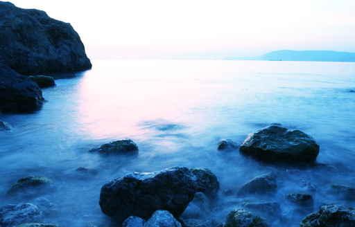 Blue Sea Sunset Wall Decal