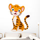 Cute Tiger Cartoon Wall Decal