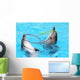 Two Nice Performing Dolphins Wall Decal