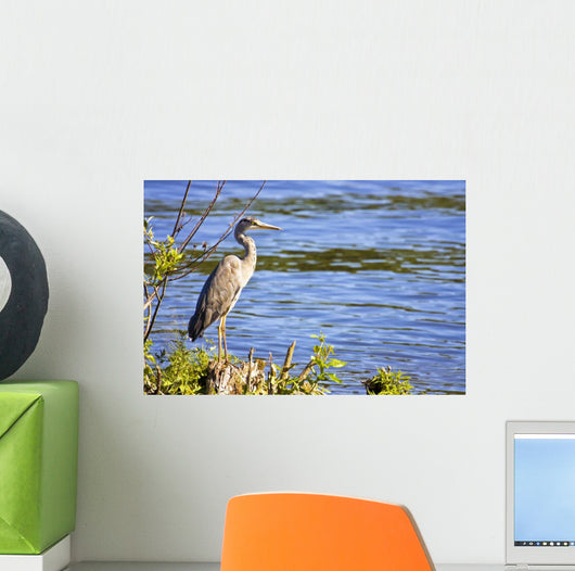 Great Blue Heron Lake Wall Decal