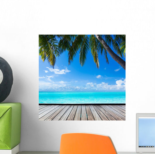 Ocean Palm Paradise Caribbean Wall Decal