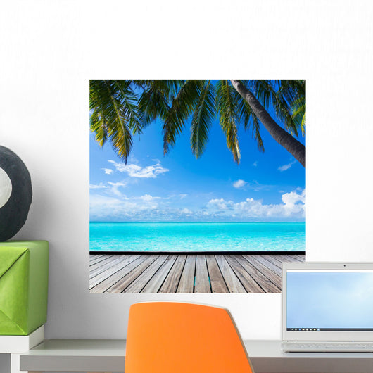 Ocean Palm Paradise Caribbean Wall Decal