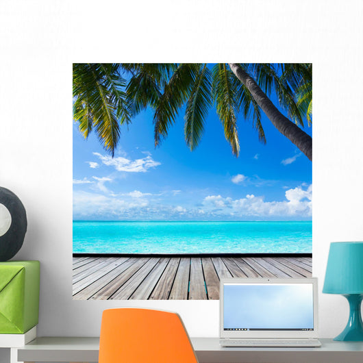 Ocean Palm Paradise Caribbean Wall Decal
