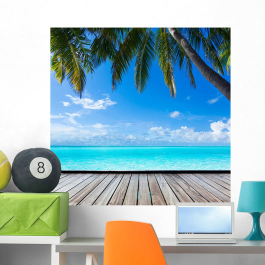 Ocean Palm Paradise Caribbean Wall Decal