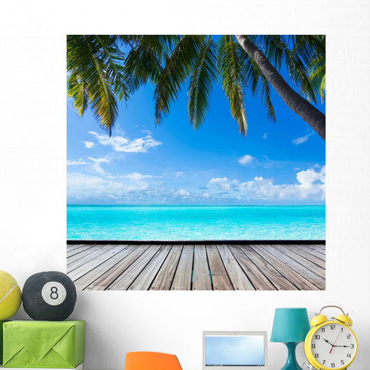 Ocean Palm Paradise Caribbean Wall Decal