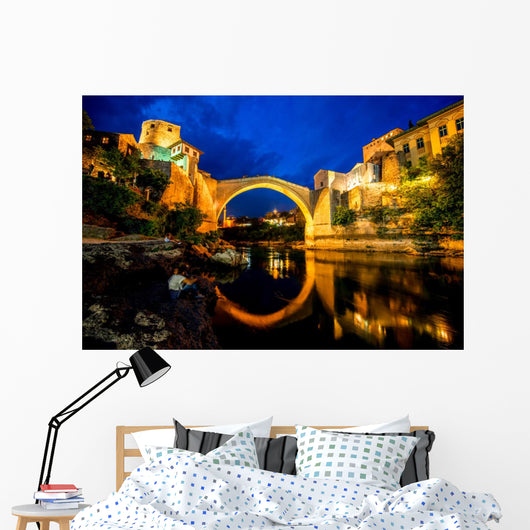 Mostar City Night Wall Decal