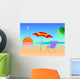 Summer Beach Sunset Illustration Wall Decal
