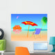 Summer Beach Sunset Illustration Wall Decal