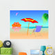 Summer Beach Sunset Illustration Wall Decal