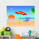 Summer Beach Sunset Illustration Wall Decal