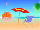 Summer Beach Sunset Illustration Wall Decal