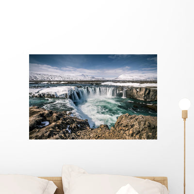 Godafoss Wasserfall Auf Island Wall Decal shown on a wall