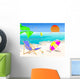 Summer Beach Scene Illustration Wall Decal