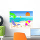 Summer Beach Scene Illustration Wall Decal