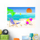 Summer Beach Scene Illustration Wall Decal