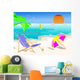 Summer Beach Scene Illustration Wall Decal