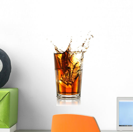 Ice Cube Splashing into Wall Decal