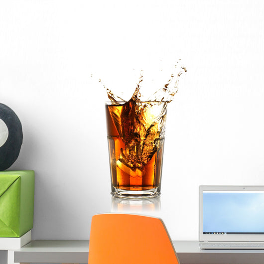 Ice Cube Splashing into Wall Decal