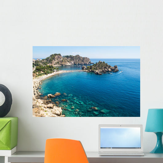 Panoramic Isola Bella Taormina Wall Decal