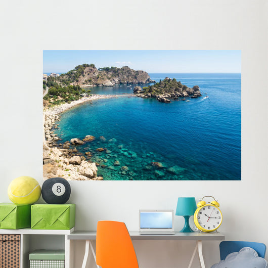 Panoramic Isola Bella Taormina Wall Decal