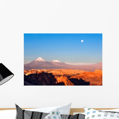 Moon Valley Chilean Volcanoes Wall Decal shown on a wall