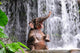 Elephant Is Bathing Waterfall Wall Decal