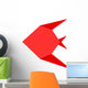 Red Origami Fish Wall Decal