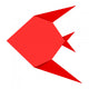 Red Origami Fish Wall Decal