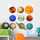 Vector Illustration Planets Solar Wall Decal Sticker Set