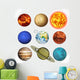 Vector Illustration Planets Solar Wall Decal Sticker Set