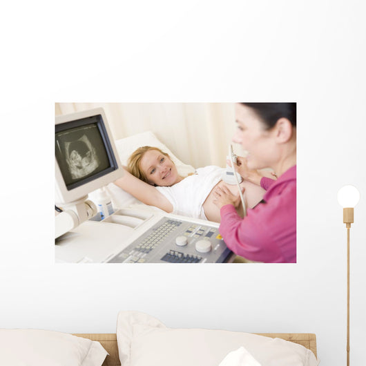 Pregnant Woman Getting Ultrasound Wall Decal