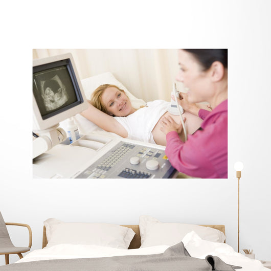 Pregnant Woman Getting Ultrasound Wall Decal