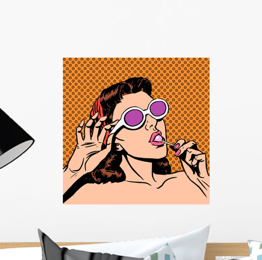 Sunday Girl Sunbathes Beach Wall Decal
