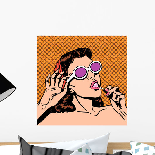 Sunday Girl Sunbathes Beach Wall Decal