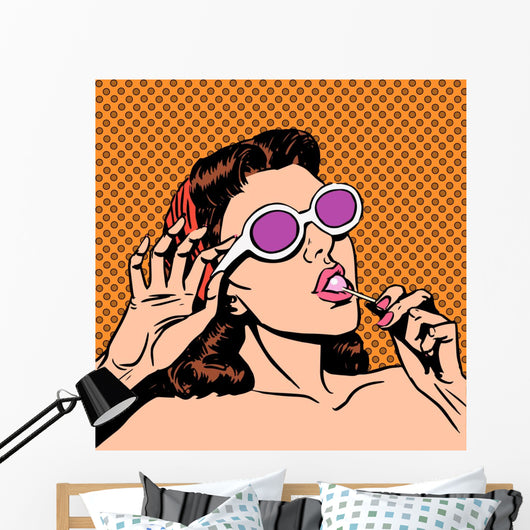 Sunday Girl Sunbathes Beach Wall Decal