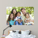 Laughing Family Sitting Outdoors Wall Decal