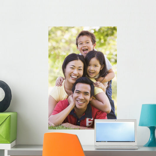 Family Lying Outdoors Smiling Wall Decal