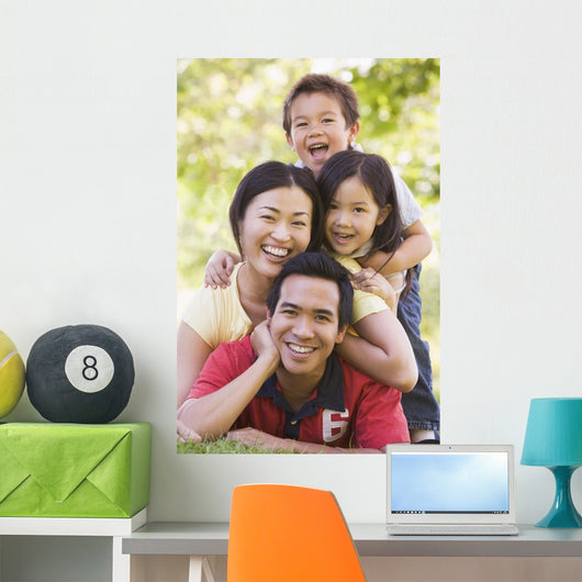 Family Lying Outdoors Smiling Wall Decal