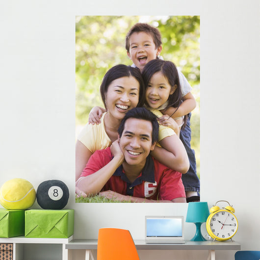 Family Lying Outdoors Smiling Wall Decal