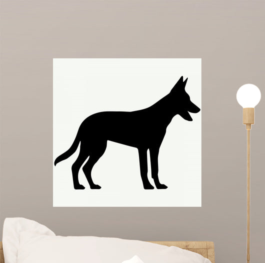 Dog Silhouette White Wall Decal