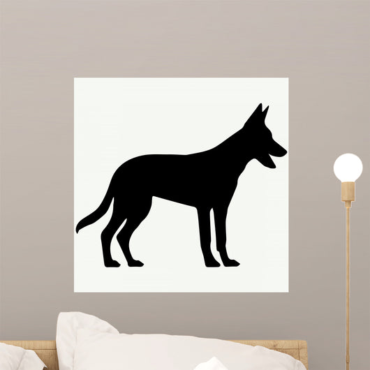 Dog Silhouette White Wall Decal