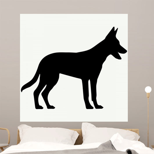 Dog Silhouette White Wall Decal