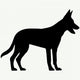 Dog Silhouette White Wall Decal