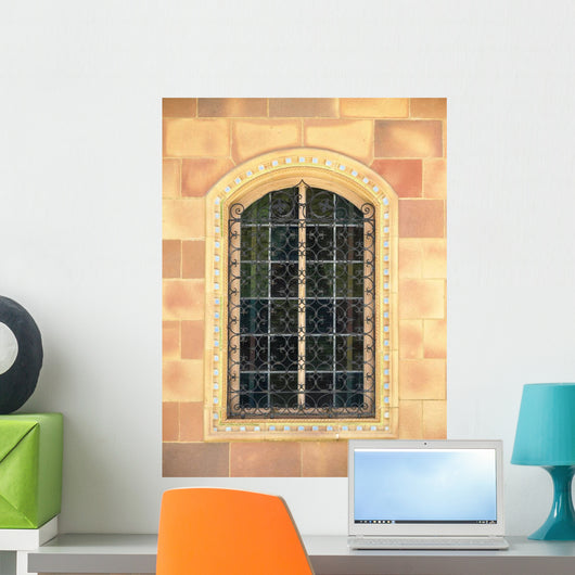 Ornate Window with Wrought Wall Decal