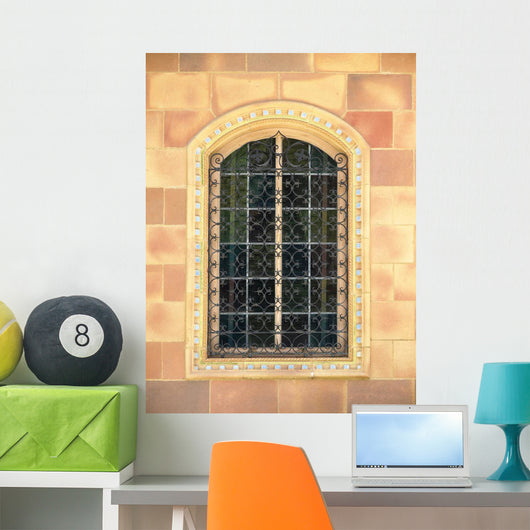 Ornate Window with Wrought Wall Decal