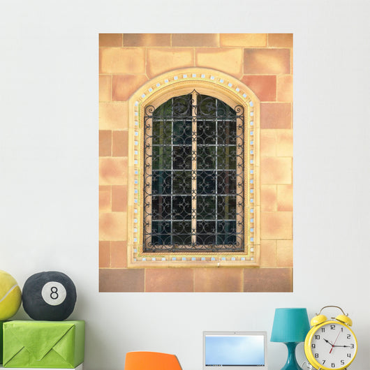 Ornate Window with Wrought Wall Decal