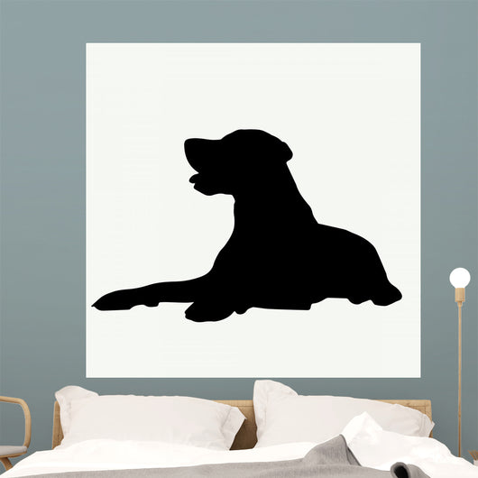 Dog Silhouette White Wall Decal