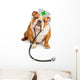 Bulldog Nurse with Stethoscope Wall Decal