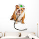 Bulldog Nurse with Stethoscope Wall Decal