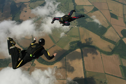 Two Skydivers Freefall Wall Decal
